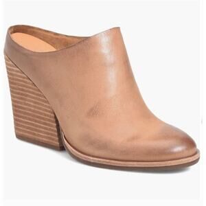 Kork-Ease Brown Leather Challis Block Heel Mules sz 7